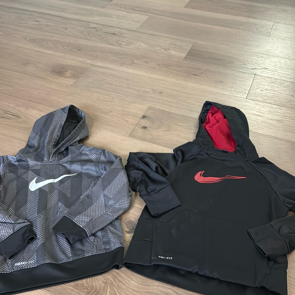 Two Nike hoodie sweatshirts size 7